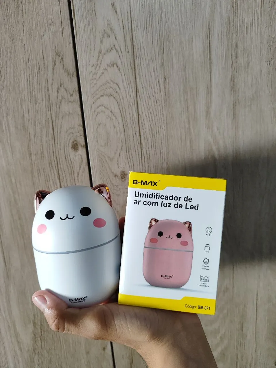 Umidificador Ar com Luz de LED Gatinho B-MAX