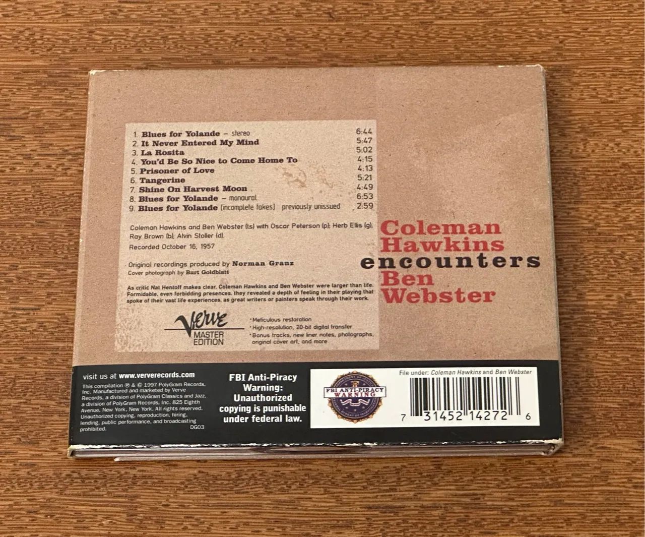 CD Coleman Hawkins & Ben Webster - Encounters, Importado. - Foto 5
