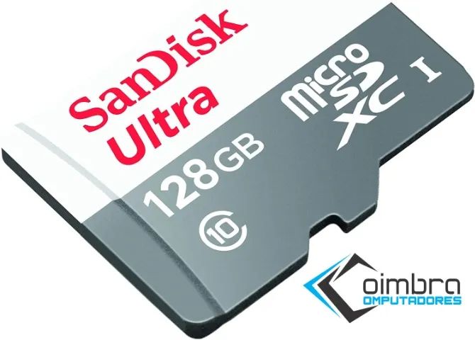 Cartão de Memória Micro Sd Sandisk 128gb Notebook Pc Camera Loja Coimbra Computadores  - Foto 3