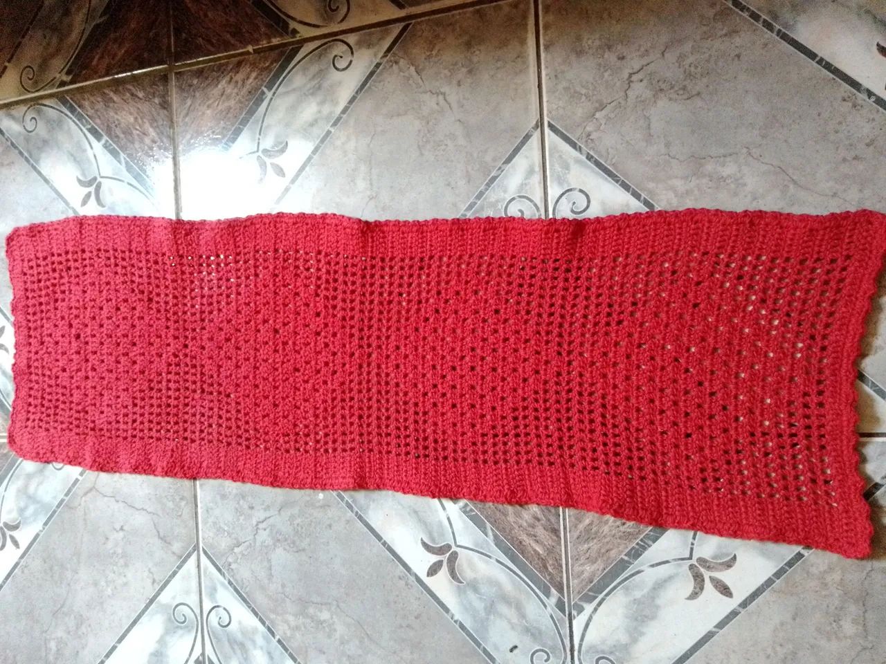 Tapete de Crochê Vermelho - Foto 4