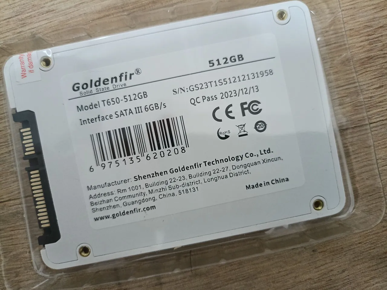 SSD 512GB Goldenfir T650 SATA III 6Gb/s Original - Novo - Lacrado