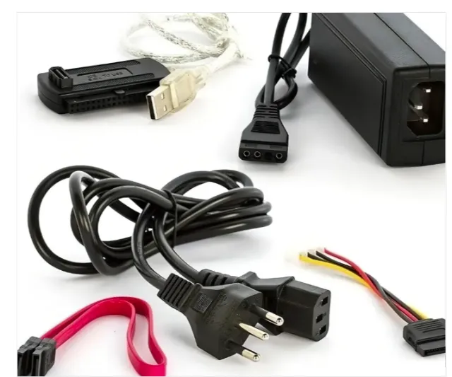 SATA IDE Cabo Adaptador Usb 2.0 Hd Conversor Fonte 3 Em 1