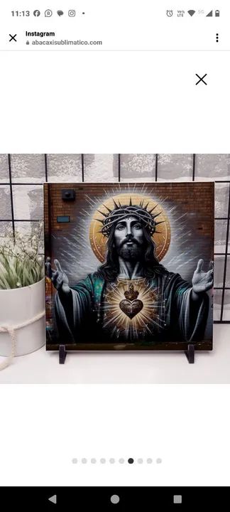 Quadro Decorativo Jesus Rei Nesta Casa - Foto 5