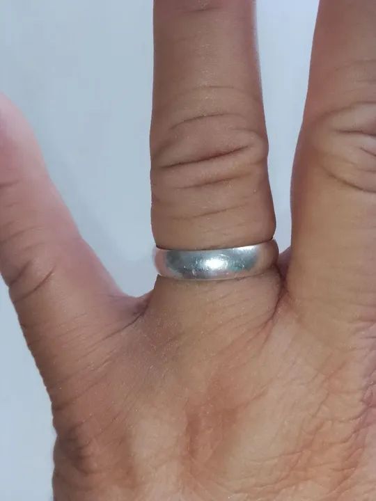Aliança de Prata 925 legítima aro 21 - Foto 2
