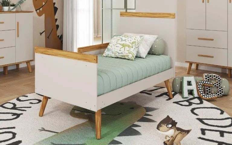 Berço Cama Americano Sky, 100% MDF - Peroba - Foto 2