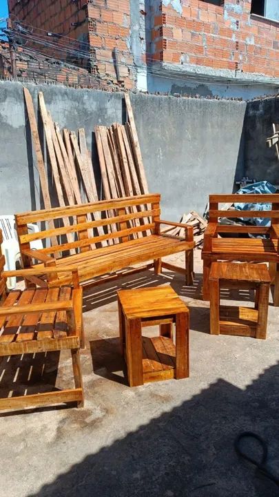Conjunto de sofá em palete - Foto 3
