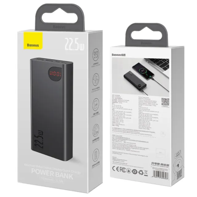 Power Bank Baseus 20.000mah/22.5w Bateria Portátil Turbo Carregamento Rápido Display Digit