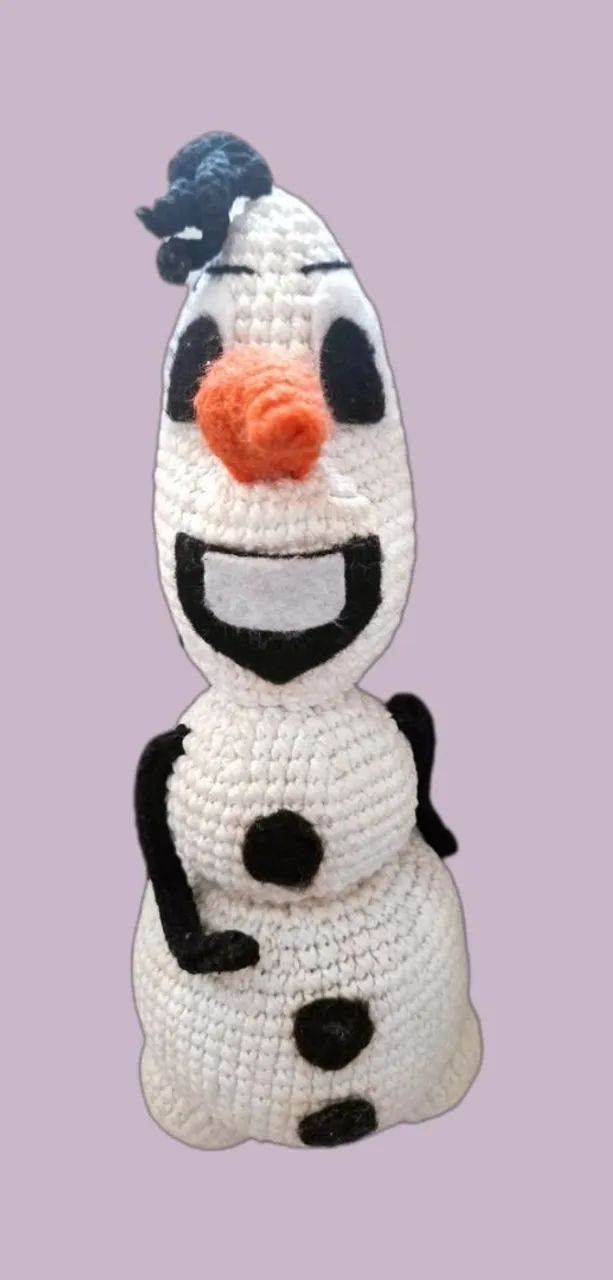 Olaf de crochê com 35cm com ótimo acabamento 