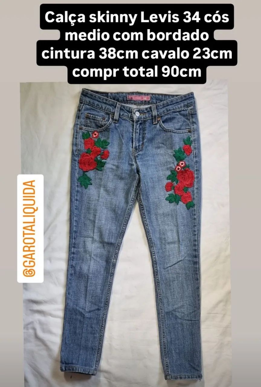 Calça jeans skinny 34 le vis