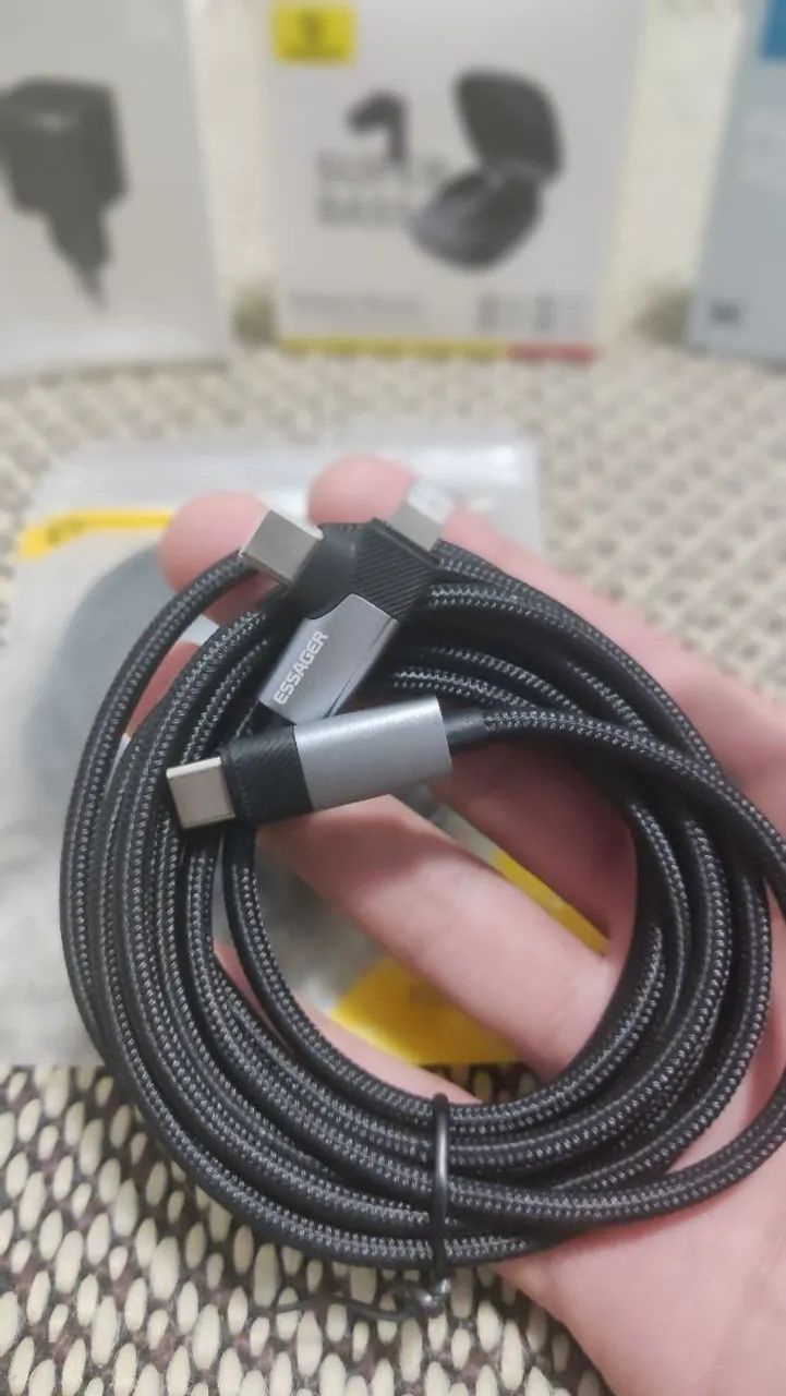 Cabo Essager 2 em 1 Tipo C + Lightning 65W PD 2M - NEXT IMPORTADOS - Foto 5