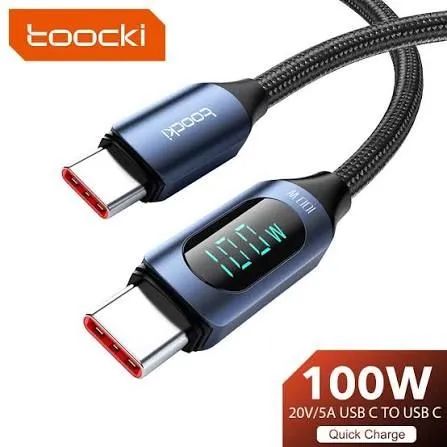 Cabo USB-C Toocki 100W com Display
