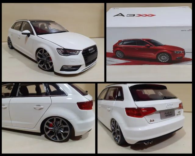 Miniatura Audi A3 Sportback 2013 1/18 Paudi Models na caixa