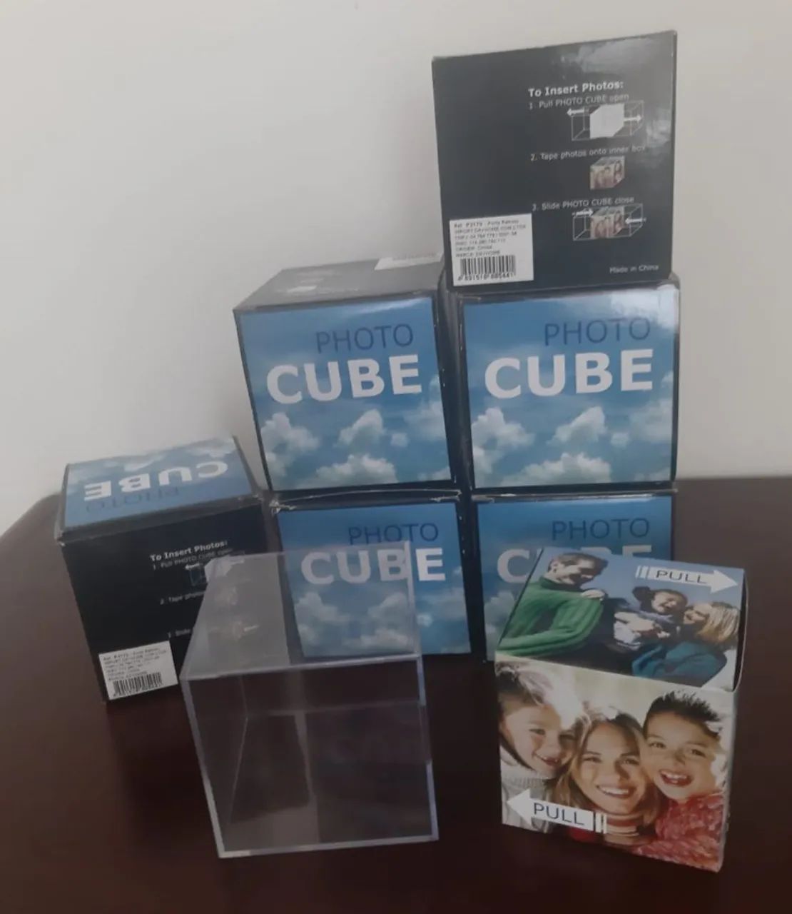 Conj 6 cubos para fotos 8,5x8,5 em acrílico - Decoração 