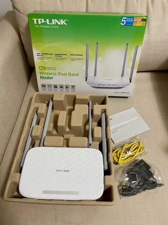 Roteador Wireless Dual Banc Ac900 Archer C25 Tp-Link Completo. Na Caixa. - Foto 4
