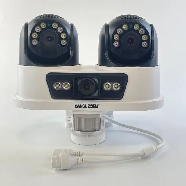 Câmera Tripla Segurança Inteligente Visão Noturna 360° Wifi Jortan8 - Foto 3