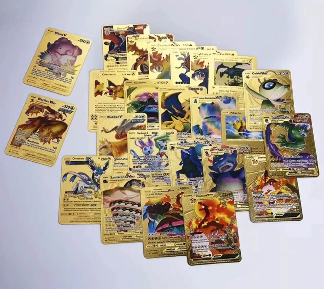 Cartas Pokémon Box 55 Cartas Gold Edition - Lacradas - Foto 2