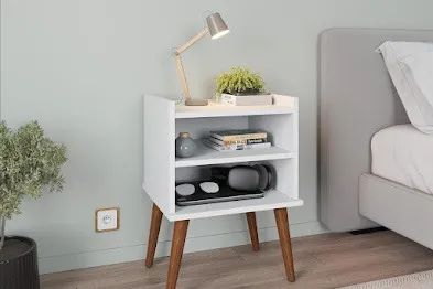 Mesa de Cabeceira Aroma Fiorello Branco - Entrega Rápida! 
