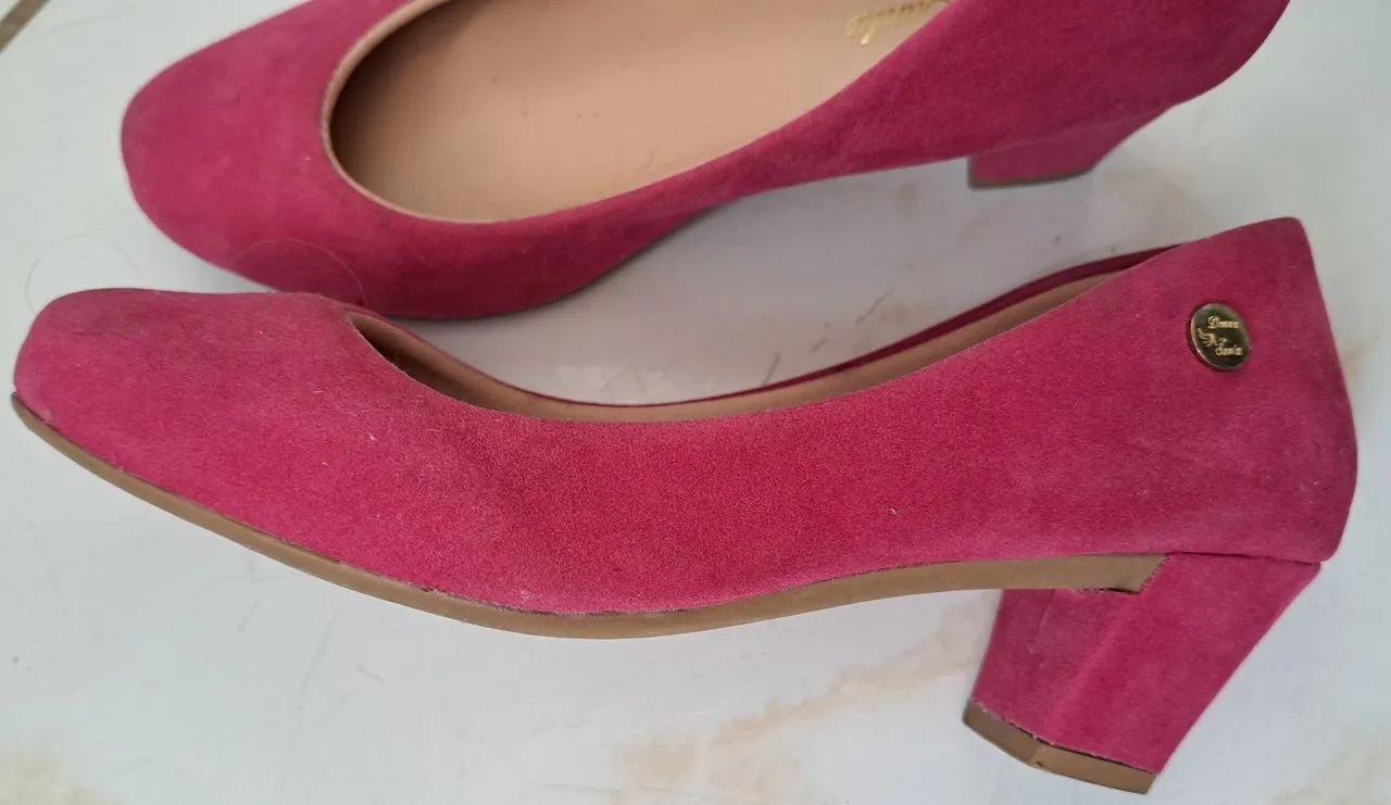 Sapato feminino camurça Pink - 37 - Foto 5