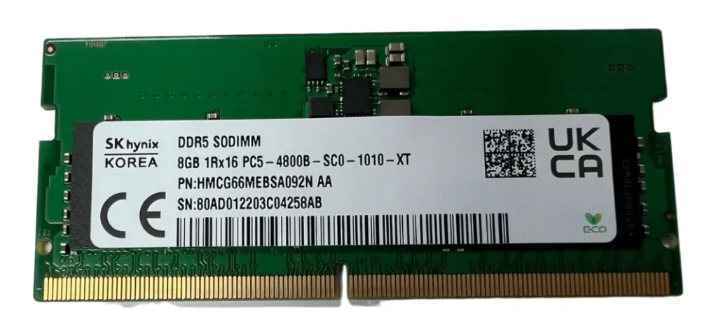 Memoria Notebook Skhynix 8gb Ddr5-4800 Hmcg66mebsa092n (Usado)