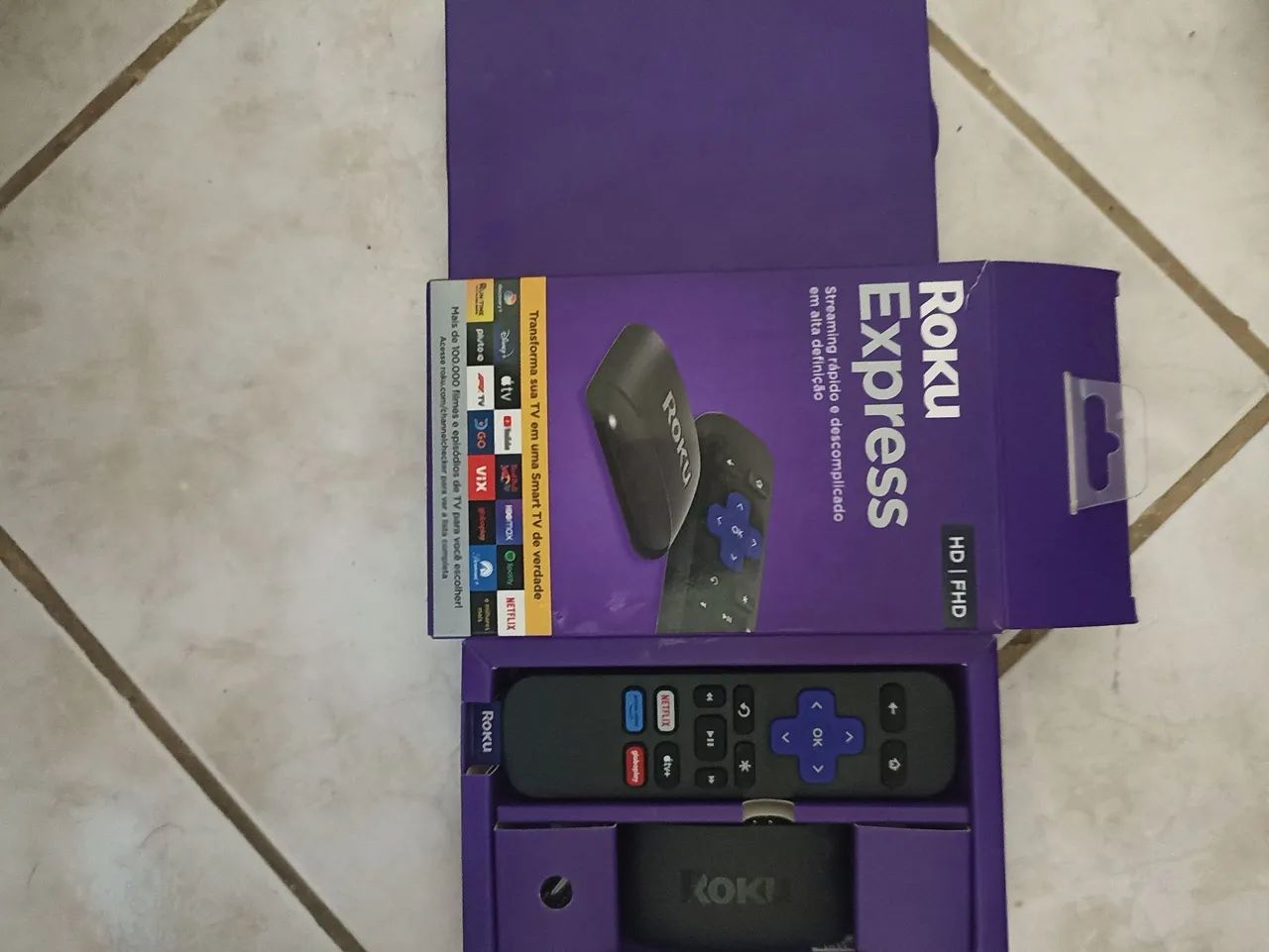 Só Hj, por R$ 100,00 Roku, Streaming para TV HD e FULL HD, Novo na Caixa com Manual. - Foto 2