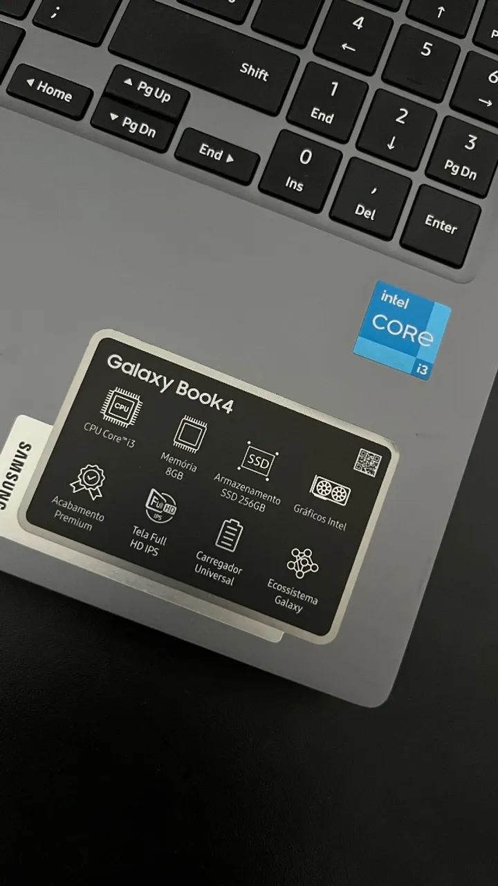 Notebook Samsung Galaxy Book4 | i3-1315U, 8GB RAM, SSD 256GB | Tela 4K 15.6? | Impecável! - Foto 3