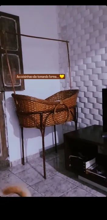 Berço Moisés em vime 