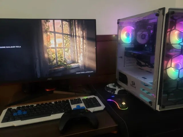 PC Gamer Ryzen 7 + RX 6600 + Monitor 100Hz - Rodando tudo!