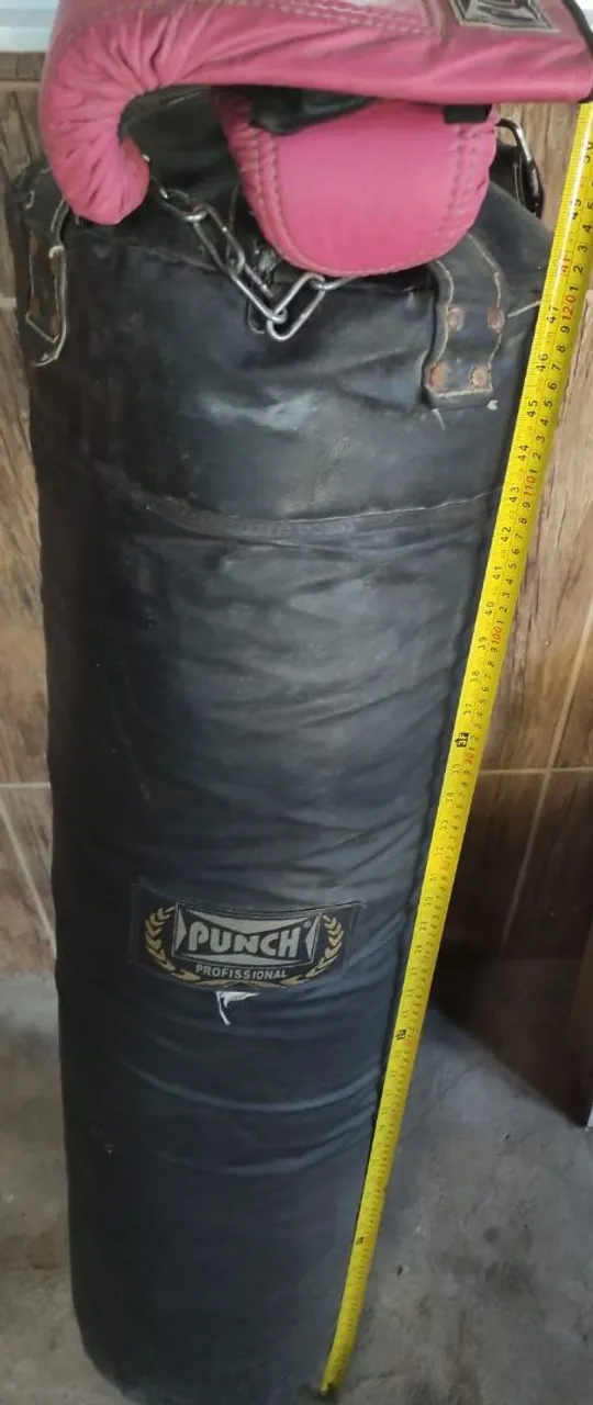 Saco de pancada profissional e um par de luvas Punch