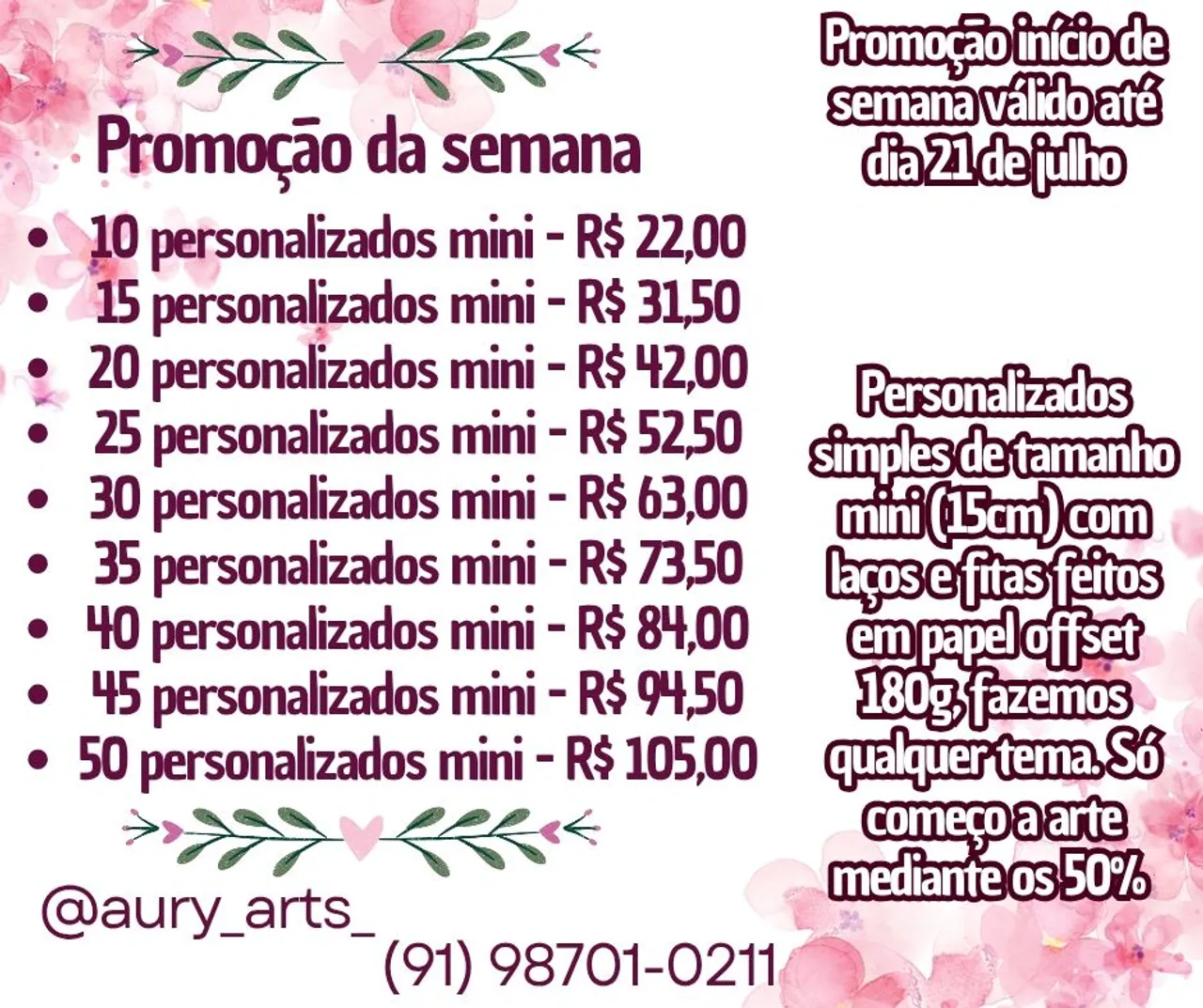 Promoção de personalizados