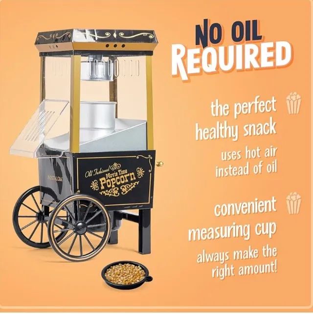 Pipoqueira elétrica vintage da marca nostalgia. - Foto 3