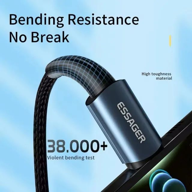 Cabo USB-C Essager 100W Fast Charger - Original e de Alta Qualidade - Foto 4