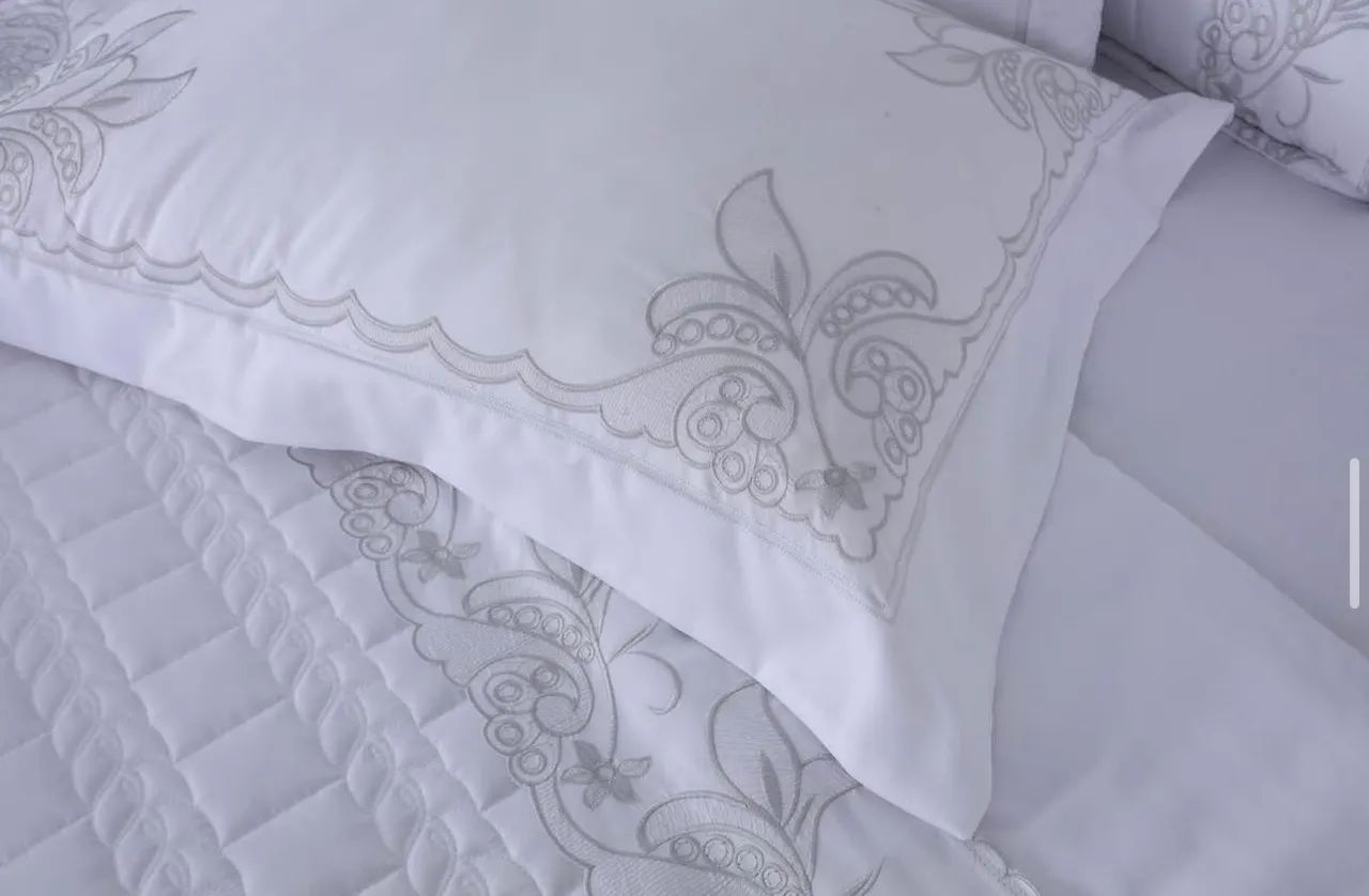 Jogo de Cama Bordado 200fios Queen 
