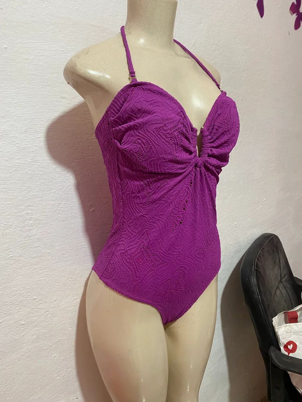 Maiô rosa roxo lase composto