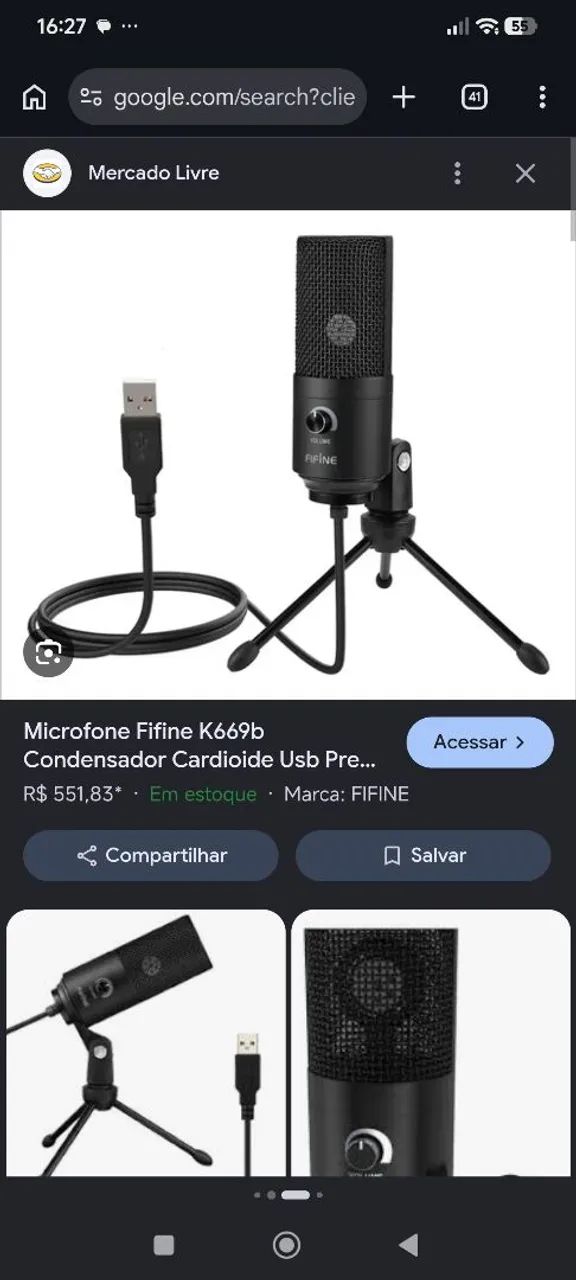 Microfone Condensador Fifine K669b  - Foto 2