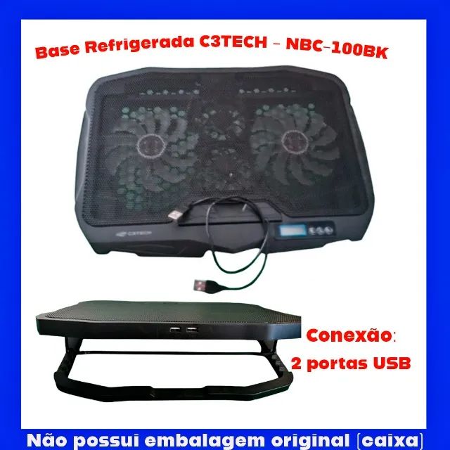 Base refrigerada p/notebook C3TECH - NBC-100BK - Foto 3