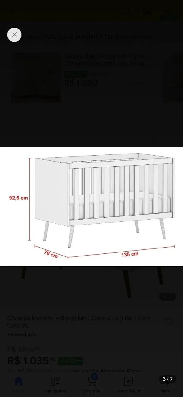 Berço que vira mini cama - Foto 4
