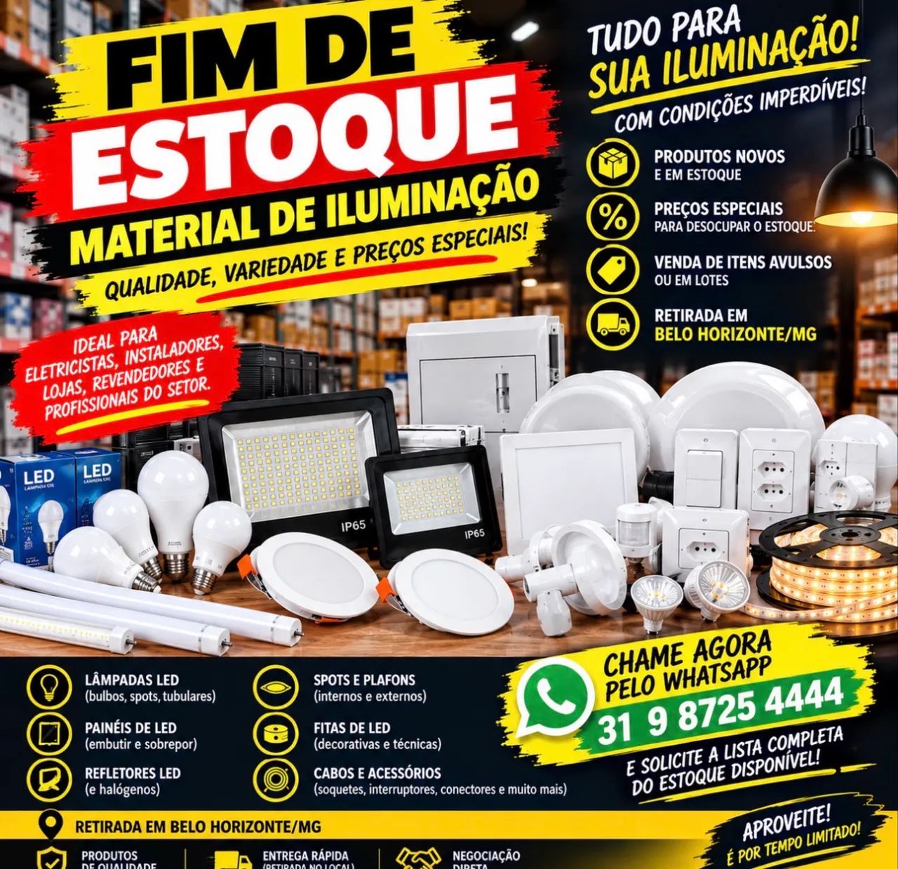 FIM DE ESTOQUE - Produtos de Iluminação  - Foto 2