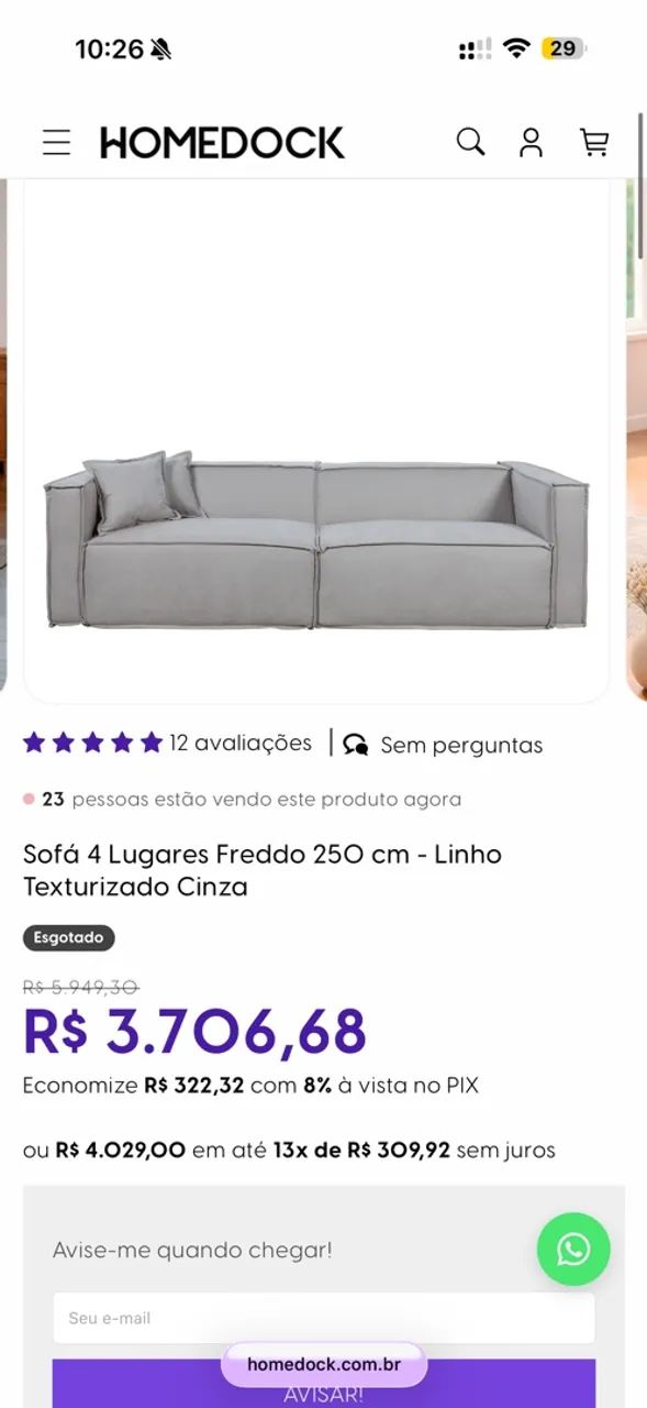 Sofá 04 lugares | Perfeito Estado - Foto 3