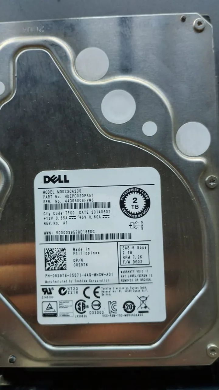 Disco rígido SAS de servidor 2TB 3.5 enterprise HDD