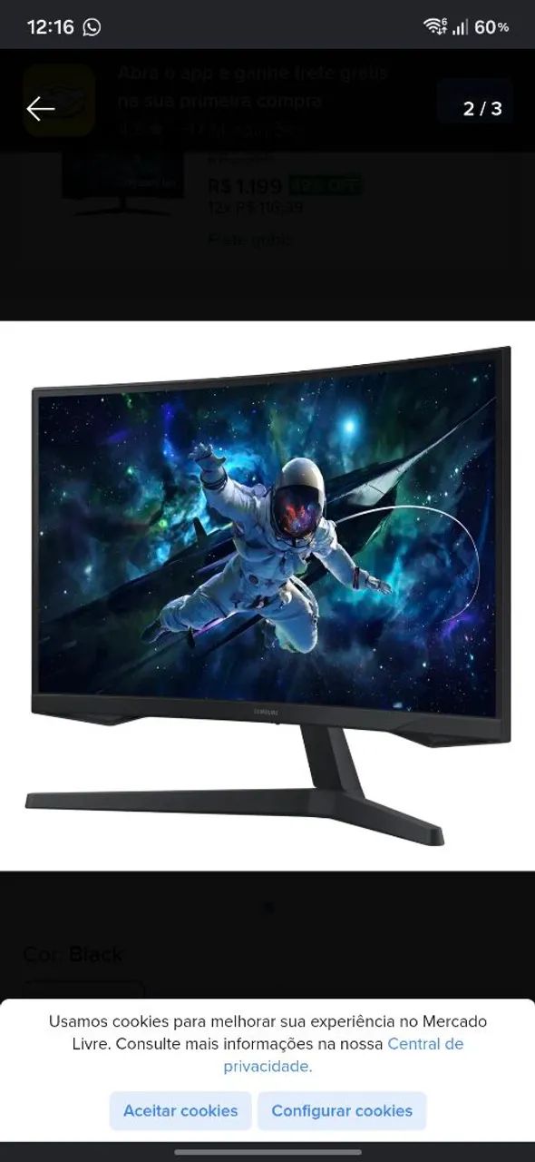 monitor odyssey g5 tela curva - Foto 4