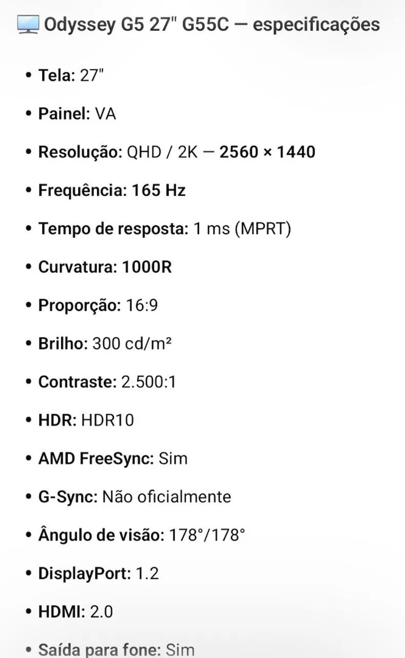 Monitor curvo sansung odssey g5 27 polegadas  - Foto 5