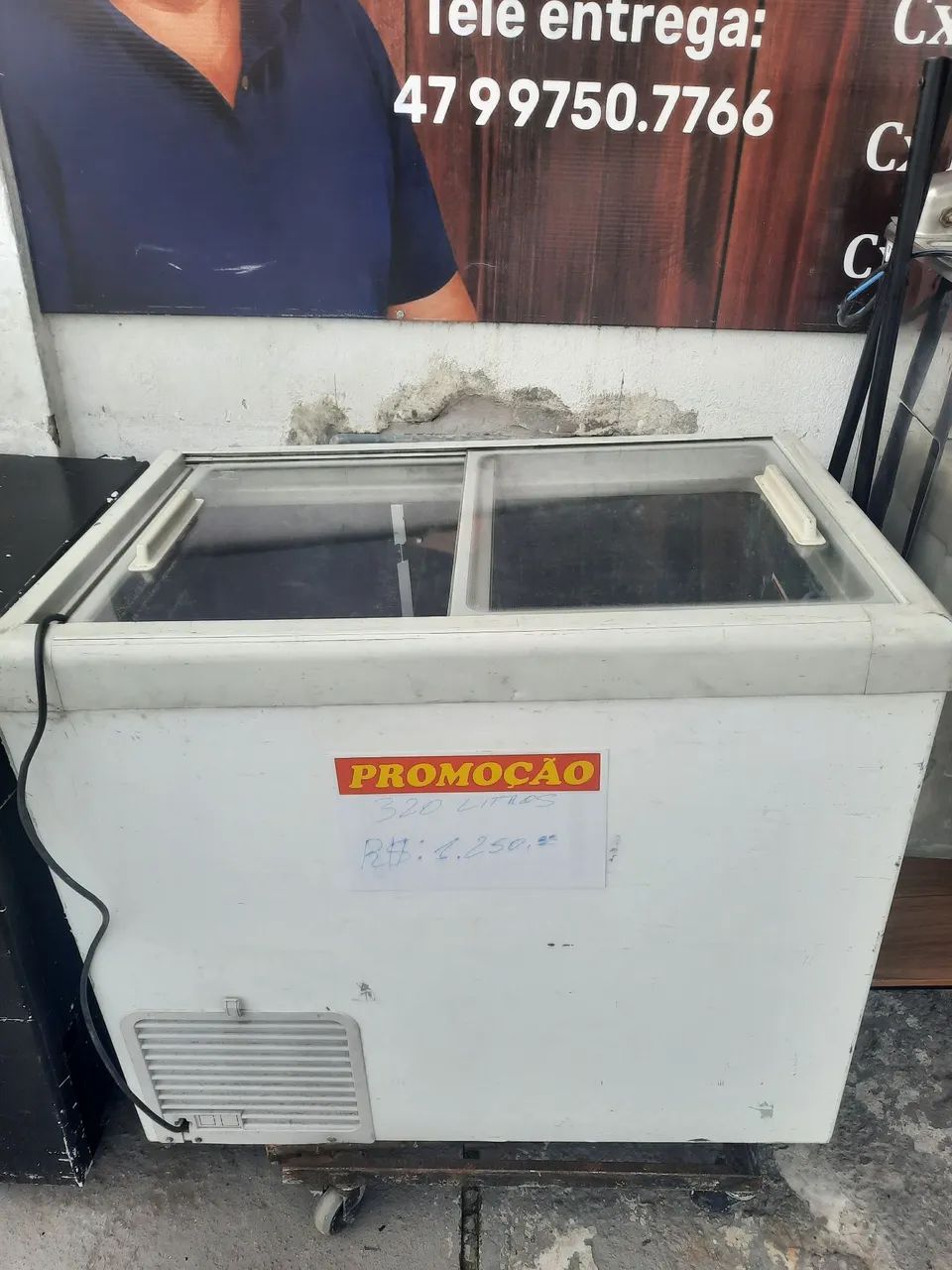 Frezer tampa de vidro