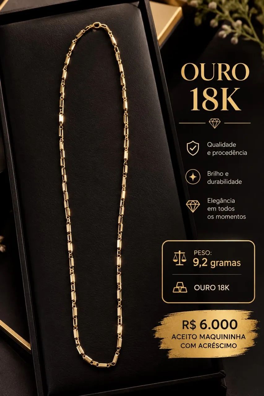 Colar 9,2 ouro 18k 6000