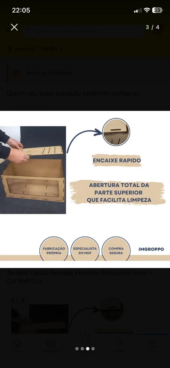 Hamster casinha 90x50 - Foto 5