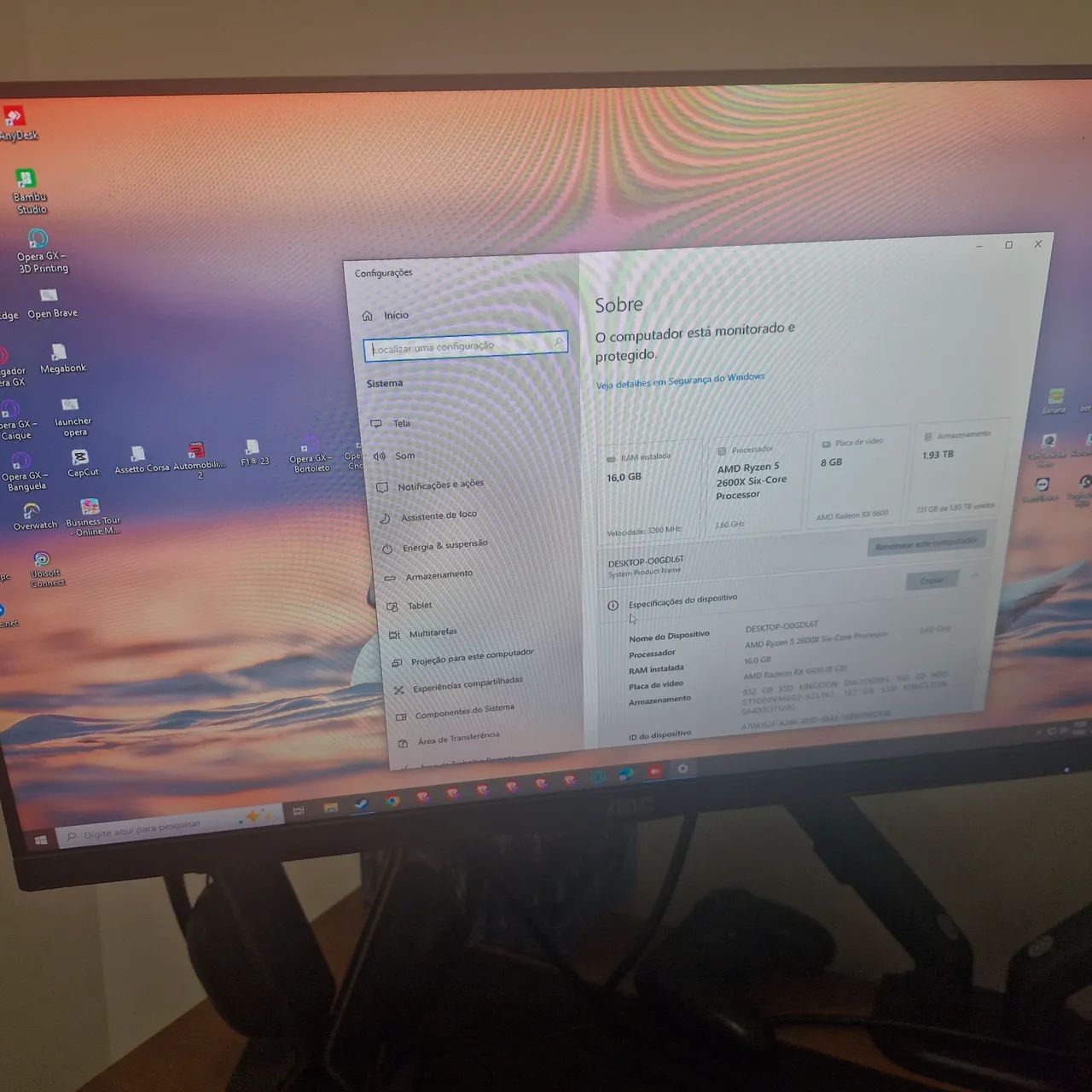 PC Gamer Ryzen 5 2600X + RX 6600  - Foto 3