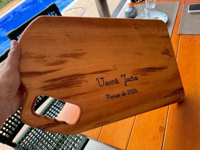 Tábua Churrasco Personalizada - Seu Time Aqui - Madeira Maciça - Foto 3