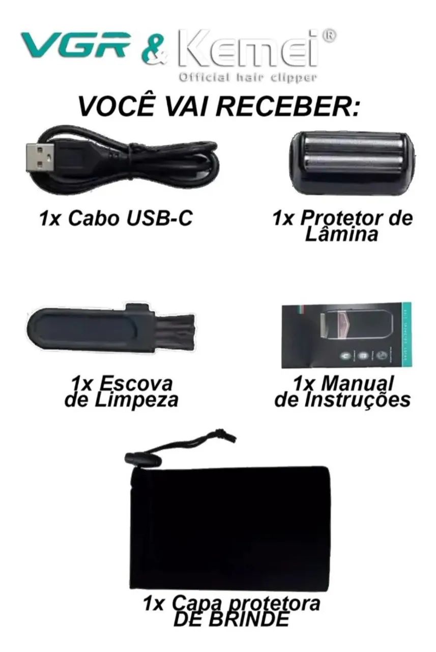 Barbeador elétrico completo  - Foto 4