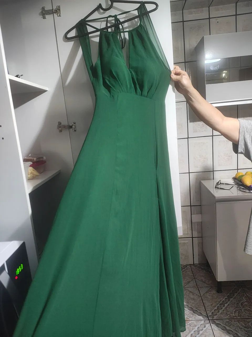 Vestido longo verde esmeralda  - Foto 3
