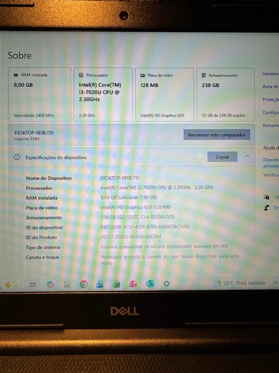 Notebook DELL I3 7ªGen SSD - BARATO!!! OPORTUNIDADE!!! - Foto 4