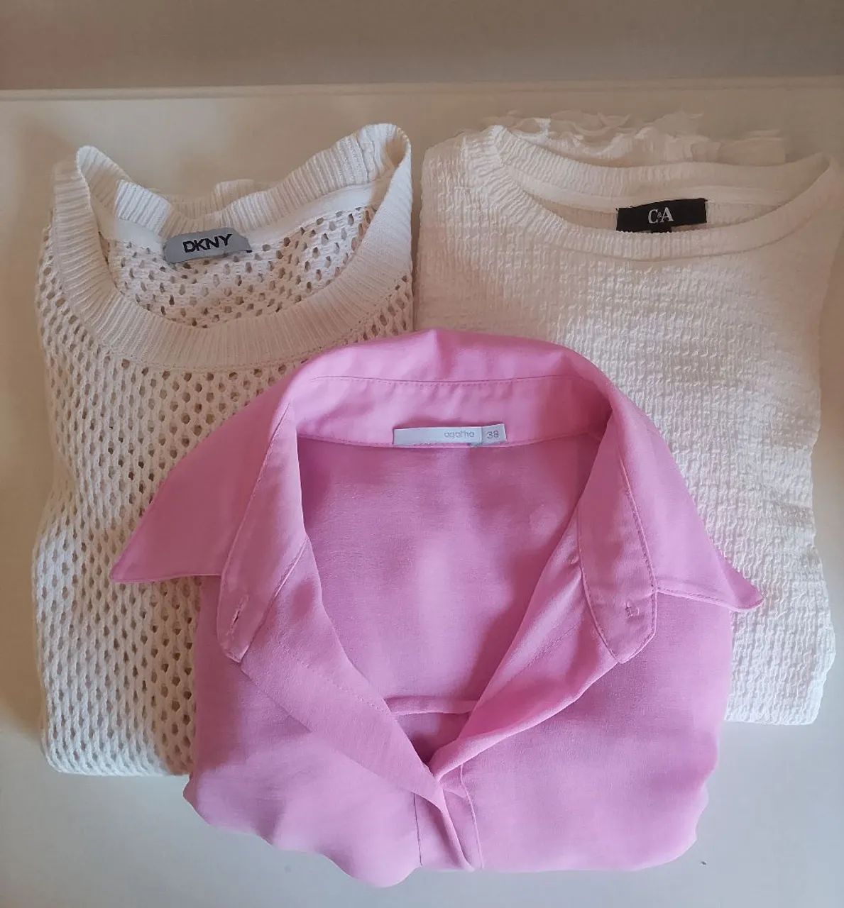 Trio de blusas de manga cumprida